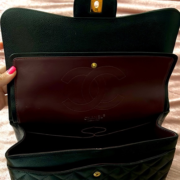 Channel black classic caviar double flap jumbo - Picture 3 of 7